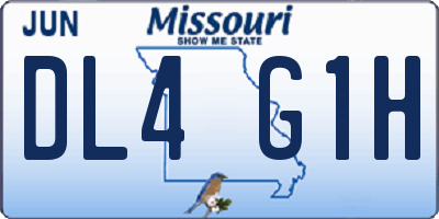 MO license plate DL4G1H
