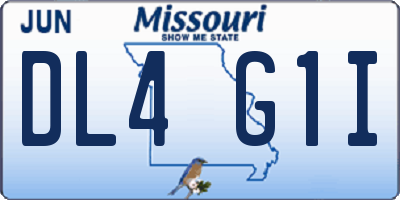 MO license plate DL4G1I
