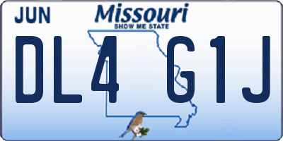 MO license plate DL4G1J