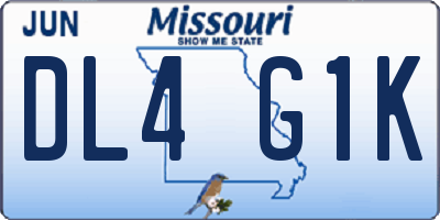 MO license plate DL4G1K