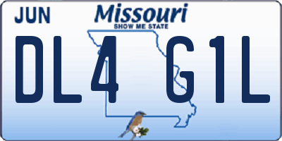 MO license plate DL4G1L