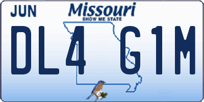 MO license plate DL4G1M