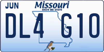 MO license plate DL4G1O