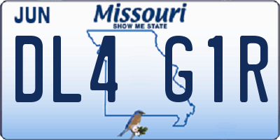 MO license plate DL4G1R