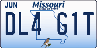 MO license plate DL4G1T