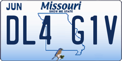 MO license plate DL4G1V