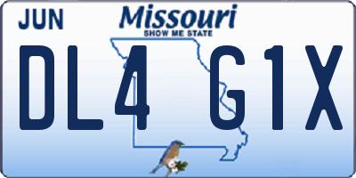 MO license plate DL4G1X