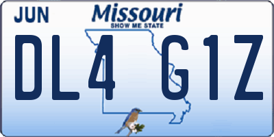 MO license plate DL4G1Z