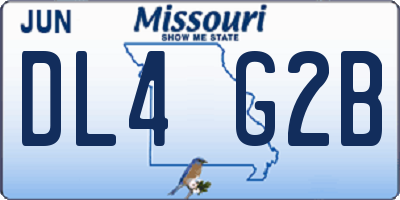 MO license plate DL4G2B