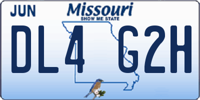 MO license plate DL4G2H