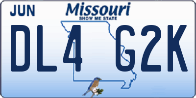 MO license plate DL4G2K