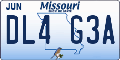 MO license plate DL4G3A