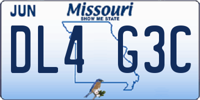 MO license plate DL4G3C
