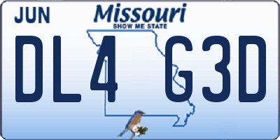 MO license plate DL4G3D