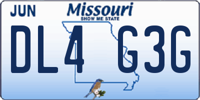 MO license plate DL4G3G