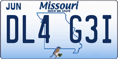 MO license plate DL4G3I