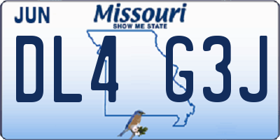 MO license plate DL4G3J