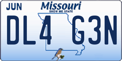 MO license plate DL4G3N