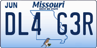 MO license plate DL4G3R