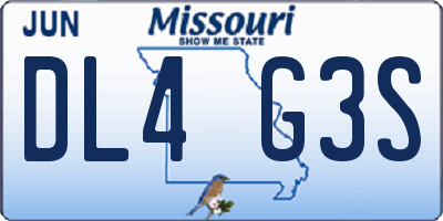 MO license plate DL4G3S