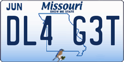 MO license plate DL4G3T