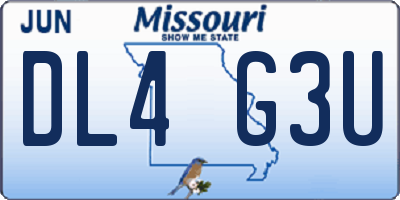 MO license plate DL4G3U