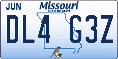 MO license plate DL4G3Z