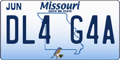 MO license plate DL4G4A