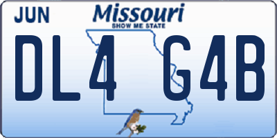 MO license plate DL4G4B