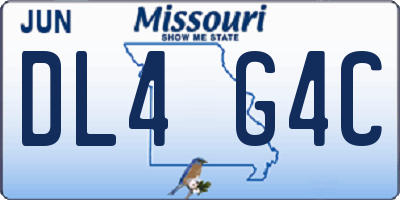 MO license plate DL4G4C