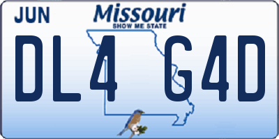 MO license plate DL4G4D