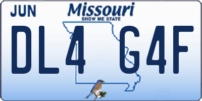 MO license plate DL4G4F
