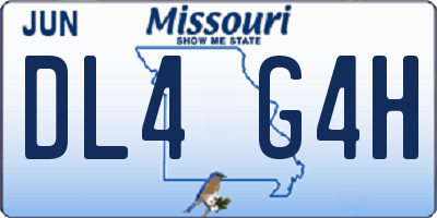 MO license plate DL4G4H
