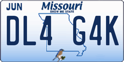 MO license plate DL4G4K