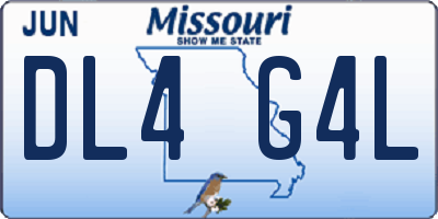 MO license plate DL4G4L