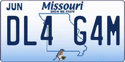 MO license plate DL4G4M