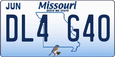 MO license plate DL4G4O