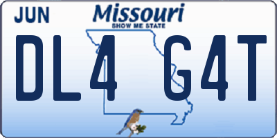 MO license plate DL4G4T