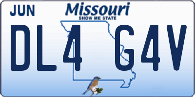MO license plate DL4G4V