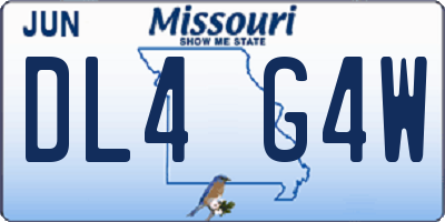 MO license plate DL4G4W