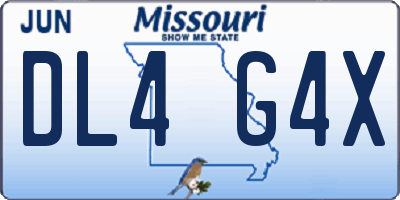MO license plate DL4G4X