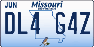 MO license plate DL4G4Z