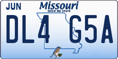 MO license plate DL4G5A