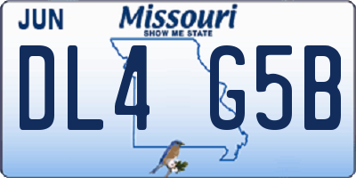 MO license plate DL4G5B