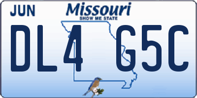MO license plate DL4G5C