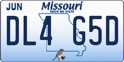MO license plate DL4G5D