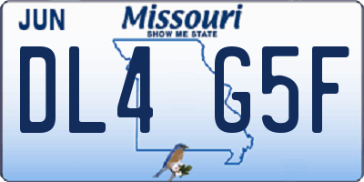 MO license plate DL4G5F
