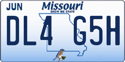 MO license plate DL4G5H