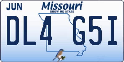 MO license plate DL4G5I