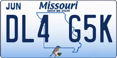 MO license plate DL4G5K